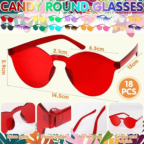 FAMKEEP 18 Paia Occhiali da Sole a Rond Senza Montatura,Hippie Lunettes Fête en Ronds pour Fête D'anniversaire,Carnaval di Occhiali da Festa,Lunettes de Soleil Rond - Nail Gallerys