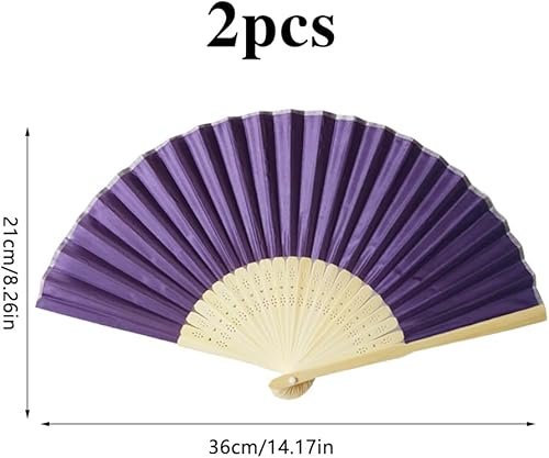 aupawdy 2 Pièce Éventail à Main Pliable, Éventails Pliants avec Frange en Soie, Eventails en Papier, Eventail Mariage Personnalisable, pour Décoration Murale, du Fête, Evènement en Extérieur - Nail Gallerys