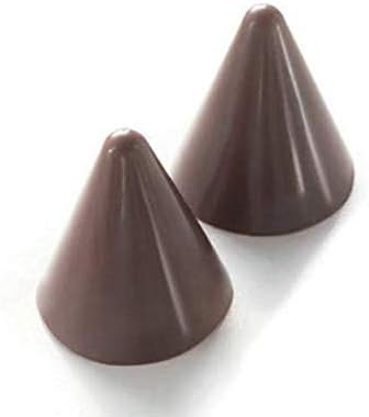 silikomart 26.131.00.0060 SF131 Moule Forme Cônes 66 Cavités Silicone Terre Cuite Rouge - Nail Gallerys