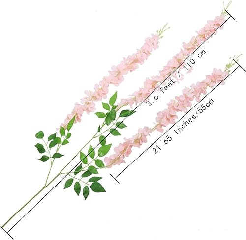 Lot de 12 guirlandes de glycines artificielles en soie à suspendre pour intérieur et extérieur, maison, jardin, Noël, fête de mariage (rose) - Nail Gallerys