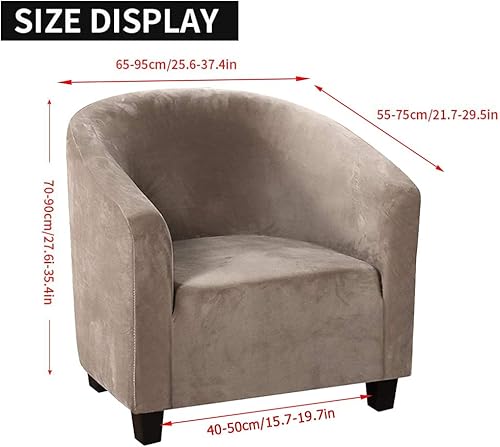 Mingfuxin 2 Pièces Housses De Chaise De Baignoire en Velours, Housse De Chaise De Club Extensible avec Housse De Coussin Fauteuils Housses De Canapé Housses - Nail Gallerys