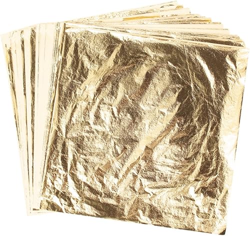 CoMoo Feuille d'or, Papier Or d'Imitation de 100 Feuilles pour Décoration Dorure Crafting - Nail Gallerys