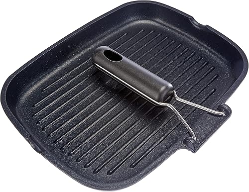 Lagostina Easy Grill Poêle Anti-Adhésive Rectangulaire en Aluminium Moulé sous Pression, 24 x 32 cm, Revêtement Meteorite Resistium, Poignée Pliable en Bakélite, Bec Verseur, Facile à Nettoyer - Nail Gallerys