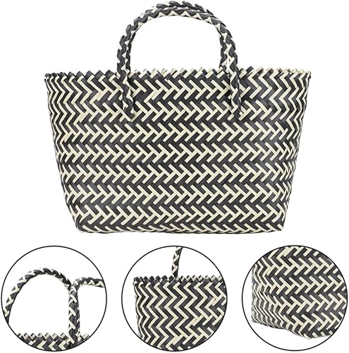 PRETYZOOM Panier De Marché 2 Pièces Sac De Panier De Marché En Jonc De Mer Sacs De Paille Sac D'épicerie Panier De Courses - Nail Gallerys