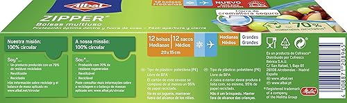 Albal Sacs Multi-Usages, ZIPPER, Fermeture Zip Hermétique (1L), 1 Unité (Lot de 2) - Nail Gallerys