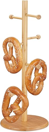 Relaxdays Porte-tasses en bambou, 8 branches, HxD : 50x19,5 cm, arbre à tasses, porte-saucissons, porte-bretzels, nature - Nail Gallerys