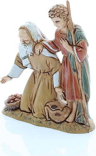 Moranduzzo Agenouillé avec Enfant pour Crèche de 10 Cm Échelle 1:20Bergers-Figurines Indestructibles-Style Arabe,Peinture Finition à la Main,Produit Officiel,Fabriqué en Italie,Sculpteur M. Landi - Nail Gallerys