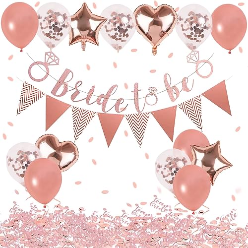 18 Pièces Bride to be Decoration Accessoire EVJF Bride to be Ballon EVJF Bride to Be Bannière Confettis pour Enterrement de Vie de Jeune Fille Douche Nuptiale - Nail Gallerys