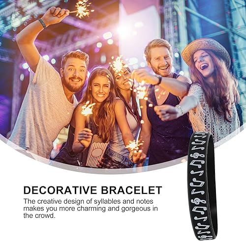 VILLCASE Bracelets en silicone avec note de musique - Bracelets personnalisés pour événements - Porte-clés - Note de musique - Blanc - Nail Gallerys