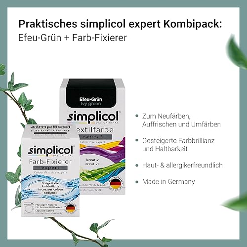 simplicol : Kit Complet Teinture Expert + fixateur : Votre Teinture Express (Paquet 300g + Flacon 90ml) - Vert Lierre - Nail Gallerys