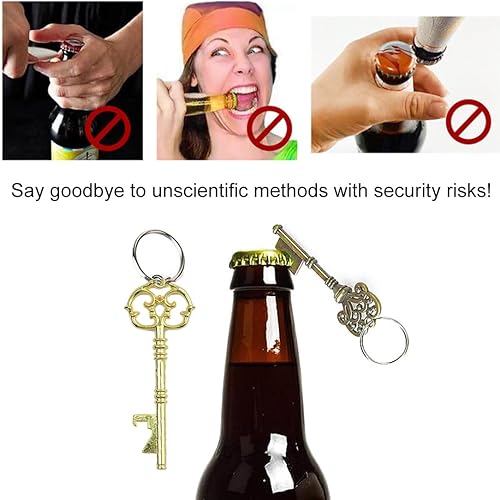 OSUWLSI Lot de 5 décapsuleurs en Forme de clé Vintage Cadeau Mariage invité - Une fête, Un Mariage, Un Banquet - Doré - Nail Gallerys