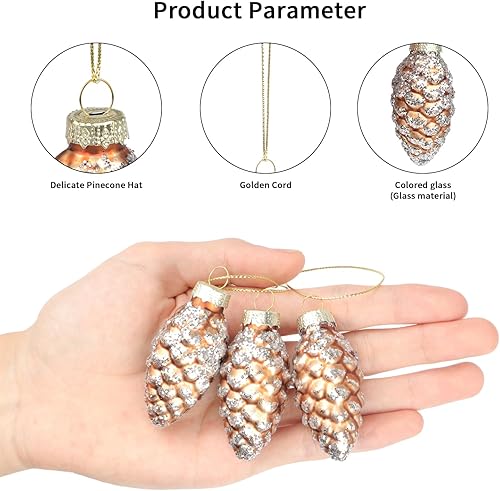 YiYa 24 pièces Décoration Sapin de Noël Ornement de Sapin de Noël en Verre Boules de Noël Argenté Décorations pour DIY Décoration de Fête de Noël - Nail Gallerys