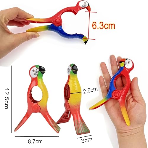 JZK Lot de 4 pinces à linge solides en forme de perroquet pour chaises longues et chaises longues - Nail Gallerys