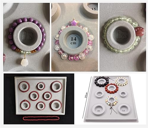 Mokernali Tableau De Conception De Bracelets, Plateau De Perles Pour Bracelets, Organisateur De Bijoux, Outil De Mesure De Taille De Bracelet Pour Colliers De Bijoux à Faire Soi-même - Nail Gallerys