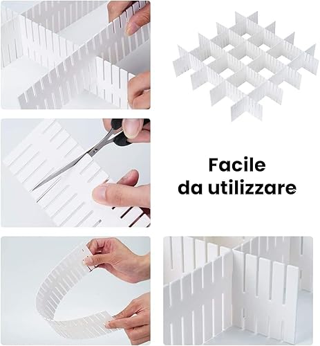 Avilia Diviseur pour tiroirs 49,5 x 10 cm – Lot de 6 pièces : Optimisez l'organisation de vos tiroirs avec ces séparateurs pratiques - Nail Gallerys