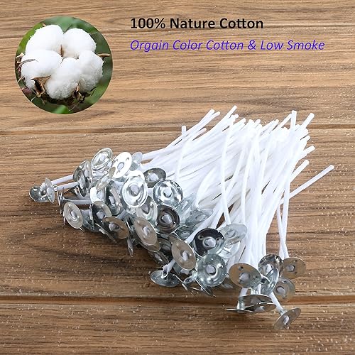 MILIVIXAY Lot de 100 mèches de bougie pré-cirées de 8,9 cm pour la fabrication de bougies. - Nail Gallerys