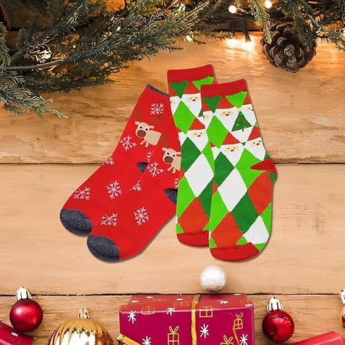 NINGESHOP 8 Paires Chaussette de Noël Chaussette Femme, Bas de Noël unisexes, Fantaisie Chaussettes, Chaussettes Noël en Coton, Pain D'épice Renne Chaussettes Multicolores, Chaussettes Chaudes 36-43 - Nail Gallerys