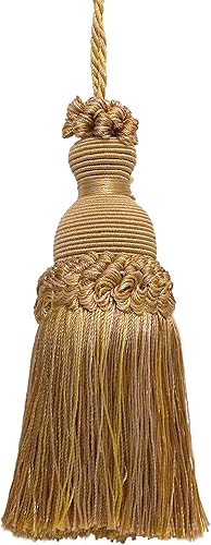 DÉCOPRO Lot de 2 magnifiques pompons faits à la main en forme de clé de 12,5 cm, boucle de 8,5 cm, (Style # IKTJ) Or rustique #4975 - Nail Gallerys