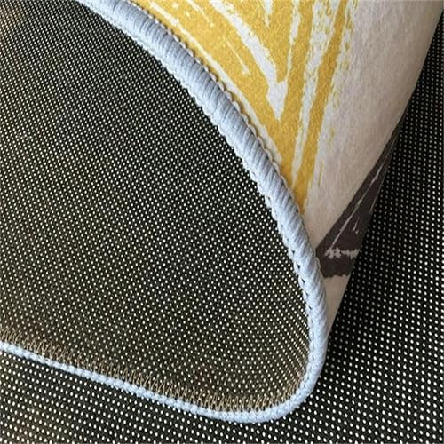 Tapis moderne à poils courts pour intérieur/extérieur - Motif à rayures bleues et jaunes - Pour chambre à coucher, salon, salle de jeux pour enfants - 130 x 200 cm - Nail Gallerys