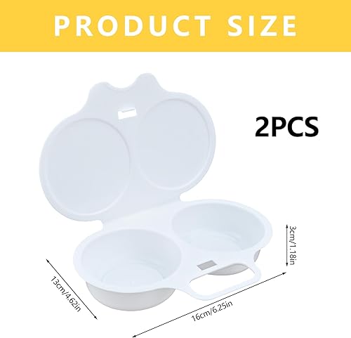 Bekecidi Lot De 2 Pocheuses À Œufs Pochés Pour Micro-Ondes, Anti-Adhésives, Réutilisables, De Qualité Alimentaire En Polypropylène, Double Tasse, Gadgets De Cuisine, Ustensiles De Cuisine Pour Petit - Nail Gallerys