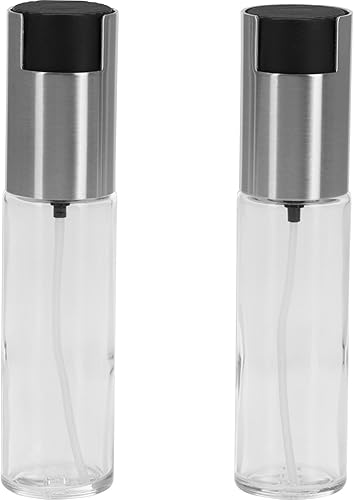 Westmark Ensemble de Vaporisateurs de Vinaigre et d'Huile, avec tête de Vaporisation à Pompe, Volume: 100 ml chacun, hauteur : 18 cm, Acier inoxydable/Verre, Couleur : Argenté/clair, 24362260 - Nail Gallerys