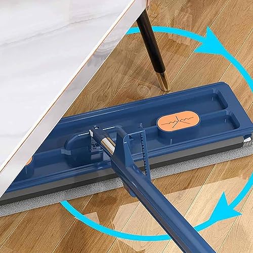 CLOUDEMO Roseionly Grande vadrouille Plate Roseionly Grande vadrouille Plate en Acier Inoxydable à Long Manche avec 6 tampons en Microfibre réutilisables, vadrouille Magique 360° (Blue) - Nail Gallerys