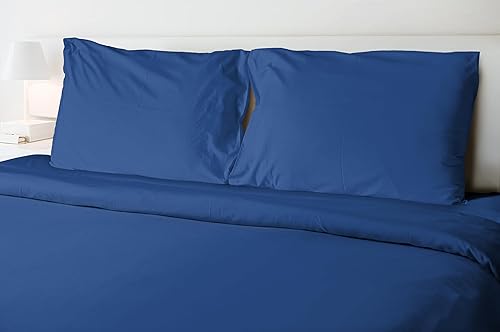 Drap Plat Bleu 240x300 cm – Microfibre 82 g/m² Douce et Légère – Entretien Facile, Repassage Superflu – Idéal Lit 2 Personnes - Nail Gallerys