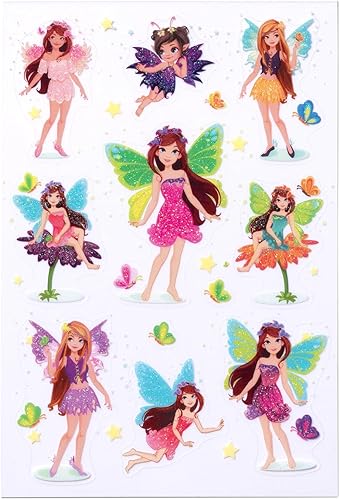 HERMA Autocollants fées à paillettes pour enfants et tout-petits - Avec motif elfes - Pour album photo, scrapbooking, album photo, cadeau d'anniversaire, lettres, bricolage - Nail Gallerys