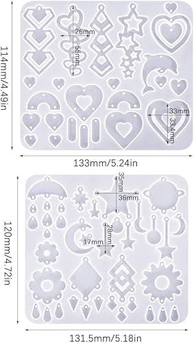 Greyoe Moulessilicone Resine Epoxy, Moulle Silicone Resine, Moulle Resine Epoxy, Pour Bricolage Fait Main Fabrication Bijoux Pendentif Boucles Doreilles Décoratif 2 Pièce（A+B） - Nail Gallerys