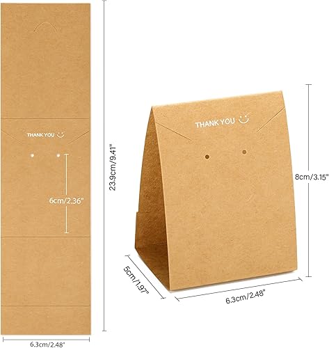 G2PLUS 50PCS Carte Verticale Boucles d'oreilles Collier,Papier Kraft Carte Présentoir De Bijoux Carte Boucle d’Oreille 23.9x6.3CM pour DIY Boucles D'oreilles et Colliers vente Affichage - Nail Gallerys