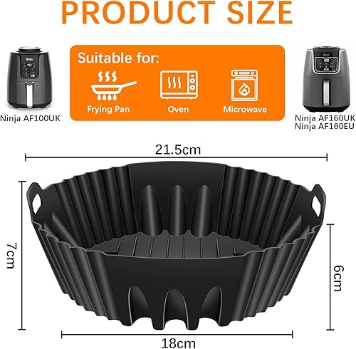 QOUBNIC Moule en Silicone Universel pour Friteuse sans Huile 5,2L Résistant à 230°C Antiadhésif Lavable au Lave-Vaisselle pour 5,5L - Nail Gallerys