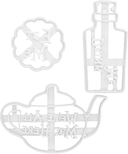 Pipicat 3pcs Emporte-Moi Emporte-pièce | Moule À Biscuits sur Le Thème Alice Au Pays des Merveilles | Cuisson Outil Cuisson pour Desserts À Bricoler, Jouer avec des Gadgets pour Les Anniversaires - Nail Gallerys