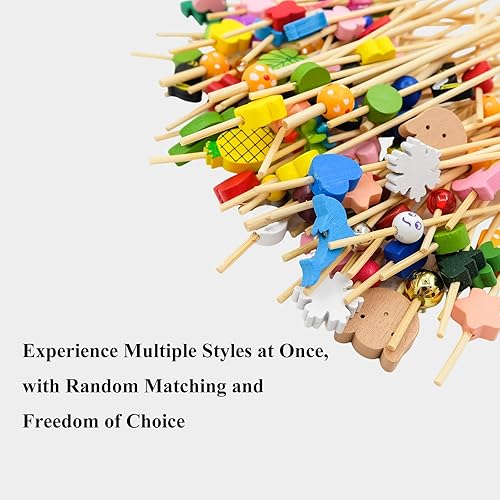 Spldsun 100 Pièces Bambou Bâton Cocktail, Mélangez et Assortissez, Brochette Fruits Cocktail, Bâtonnet Cure Dents Décoratif, pour Fruits, Snacks, Divertissements, Sandwiches (12cm) - Nail Gallerys