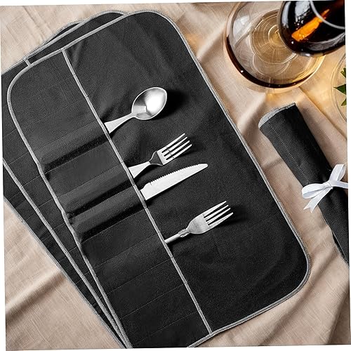 Sacs de rangement en argent Anti-Tarnish 12 emplacements d'argenterie, 6pcs Rangement de couverts pliables avec ruban blanc, sacs d'argenterie portables pour les couverts de cuisine ustensiles - Nail Gallerys