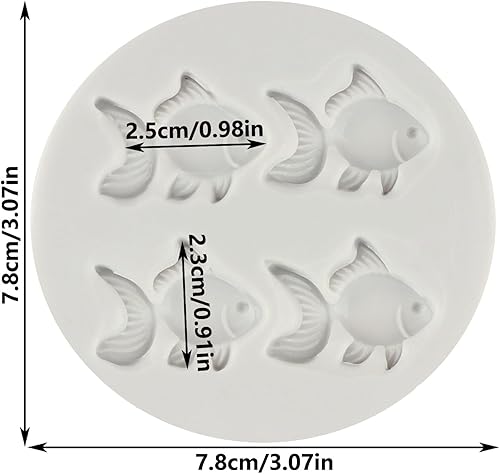 MINFEIDMS Moule en silicone en forme de petit poisson rouge pour fondant, chocolat, décoration de gâteau, pâte à sucre, pâte à sucre, argile polymère - Nail Gallerys