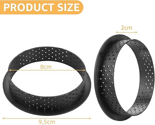 LOPYXBR Lot de 15 Moule a Tartelette 8cm, Cercle Tartelette en Plastique, Forme Ronde avec Trous d'Aération Moule Tartelette pour Cuisson de Pâtisseries, Gâteaux et Desserts, Réutilisable - Nail Gallerys