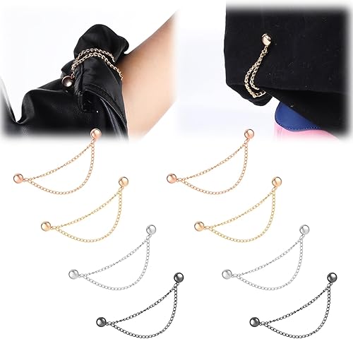 Gjinxi Lot de 8 Pinces Magnétiques Multifonctions pour Vêtements avec Chaîne pour Femme Hauts Taille Pantalons Épingles à Vêtements Magnétiques pour Fixer l'Ourlet des Vêtements Hijab Pantalons - Nail Gallerys