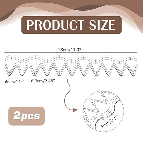 PH PandaHall 2pcs Règle à Vagues en Acrylique 28cm Règle Transparente à Bords Ondulés Règle de Quilting Antidérapante Règle de Quilting à Vagues pour Couture Machine à Coudre et à Quilter - Nail Gallerys
