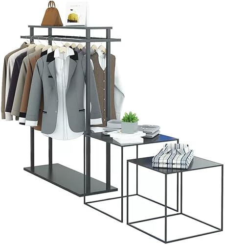 Présentoir Pour Magasin De Vêtements, Porte-vêtements À Double Barre Pour Magasin De Vêtements Présentoir De Milieu De Gamme Présentoir Pour Sacs À Main Table À Courre ( Couleur : Zwart , Taille : 2PC - Nail Gallerys