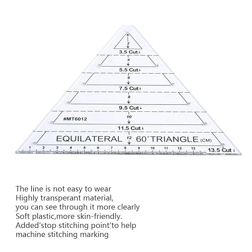 60 degrés Règle de Quilting Triangle Équilatéral Règle de Patchwork de Couture Originale de Transparence - Nail Gallerys