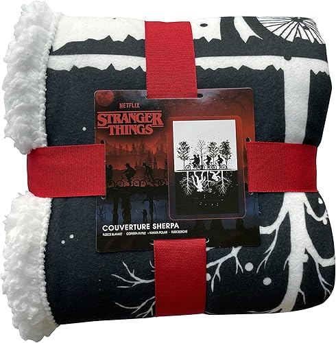 HÔMADICT Plaid Sherpa Stanger Things - 100x150cm - Couverture Polaire Douce & Chaude - Upside Down - Qualité Elevée & Confortable - Licence Officielle - Nail Gallerys