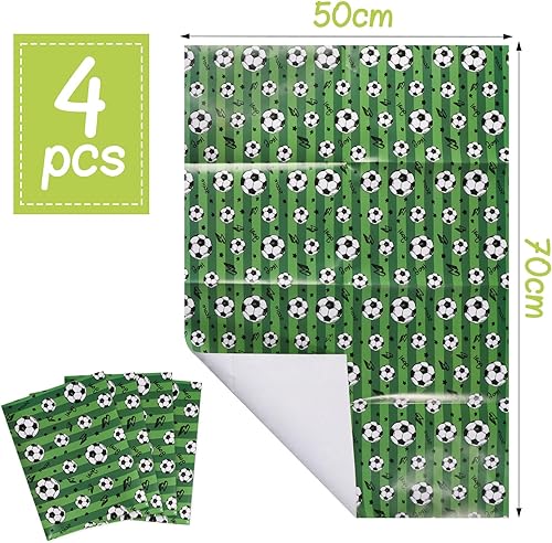 4 Feuilles Papier Cadeau Football Papier Vert Emballage Cadeau Accessoires Faveurs de Fête Football Carnaval Fournitures de Fête Party Anniversaire Cadeau 50 x 70cm (Vert) - Nail Gallerys