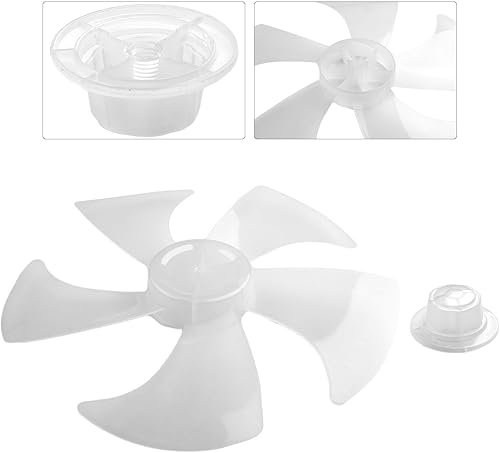 Yhenlovtt Pales de rechange pour ventilateur sur pied de 35,6 cm - 5 feuilles en plastique avec cache-écrou pour ventilateur de table et bureau - Noir transparent - Nail Gallerys