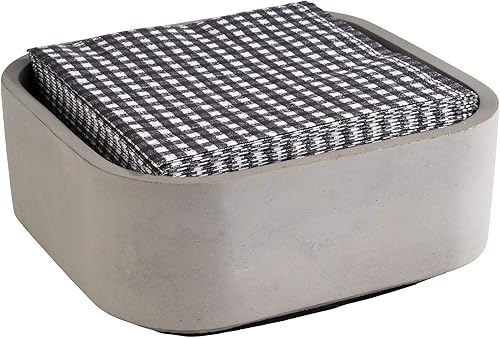APS Table Caddy 'Element', support de table en béton gris avec 2 trous (Ø 6,5 cm chacun) et dessous protégeant les meubles/dimensions 23,5 x 16 cm/hauteur 6,5 cm - Nail Gallerys