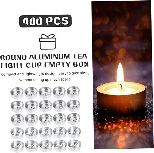 EXCEART Lot de 200 Contenants pour Bougies Chauffe-Plat Moules en Aluminium Mèches Simples - Nail Gallerys