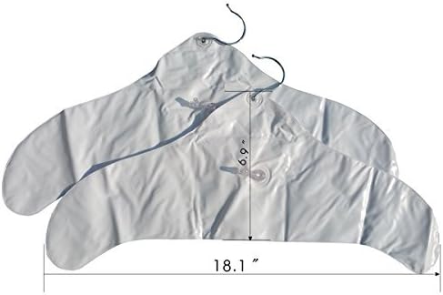 Coralpearl Cintre Gonflable Travel X 2 Blanche, Étendoir à Vêtements Pliant Portable avec Crochet en Métal, Gain de Place, Antidérapant, Pliable pour Maison Voiture Camping Intérieur Extérieur (2) - Nail Gallerys