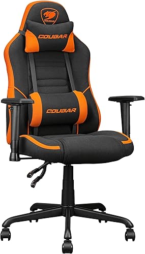 Cougar Gaming | Fauteuil Gaming | FUSIONSF - Support Lombaire incurvé 3D - Coussin de siège en Mousse Multi-densité - Tissu Respirant - Inclinable et accoudoirs réglables - Nail Gallerys