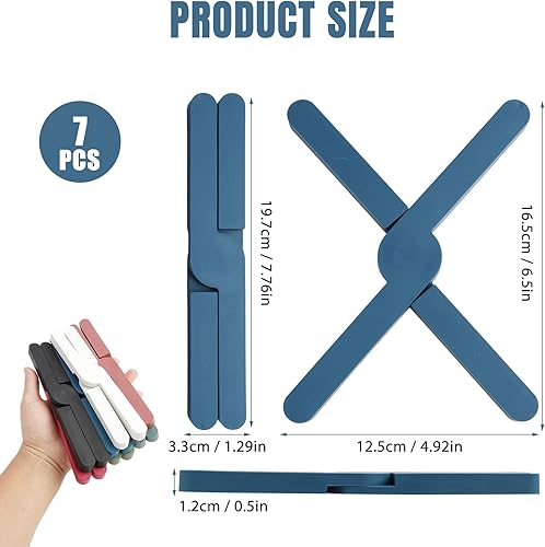 7 PCS Dessous de Plat en Silicone, Dessous de Plat Pliable, sous Plat de Table, Tapis de Cuisine Multifonctionnels, Design en Croix pour Protection Optimale des Surfaces - Nail Gallerys