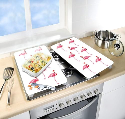 Wenko Lot de 2 plaques de Protection pour Surface de Cuisson avec Motif décoratif+Pied antidérapant en Verre trempé 52 x 30 cm - Nail Gallerys