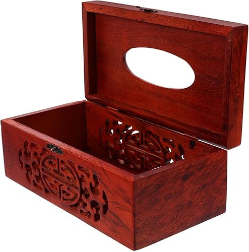 Luxshiny Couvercle De Boîte À Mouchoirs en Bois Décoratif Support De Mouchoirs Rectangulaire De Style Chinois Vintage pour Salle De Bain Commode Table De Nuit Décoration De Bureau De - Nail Gallerys